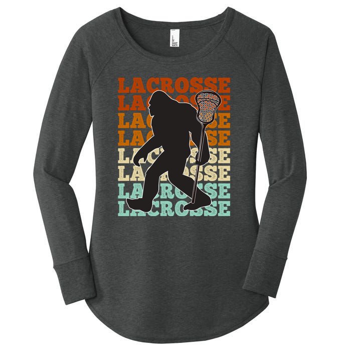 Funny Bigfoot Lacrosse Lax Sasquatch Lacrosse Team Player Women's Perfect Tri Tunic Long Sleeve Shirt