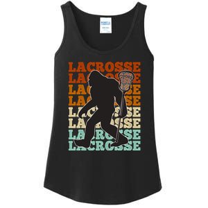 Funny Bigfoot Lacrosse Lax Sasquatch Lacrosse Team Player Ladies Essential Tank