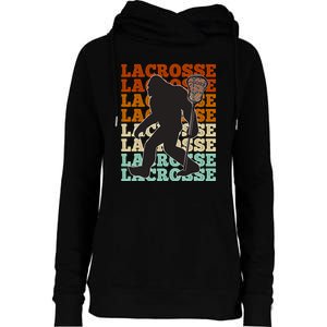 Funny Bigfoot Lacrosse Lax Sasquatch Lacrosse Team Player Womens Funnel Neck Pullover Hood