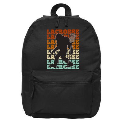 Funny Bigfoot Lacrosse Lax Sasquatch Lacrosse Team Player 16 in Basic Backpack