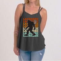 Funny Bigfoot Lacrosse Lax Sasquatch Lacrosse Team Player Women's Strappy Tank