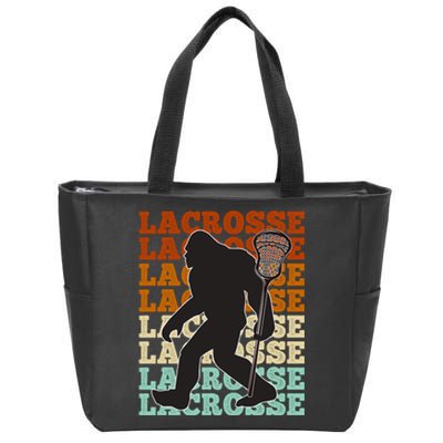 Funny Bigfoot Lacrosse Lax Sasquatch Lacrosse Team Player Zip Tote Bag