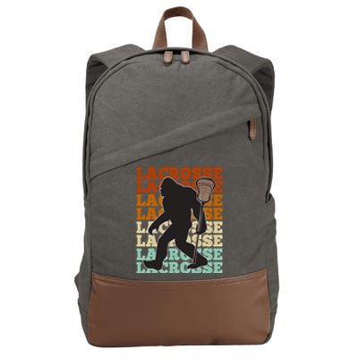 Funny Bigfoot Lacrosse Lax Sasquatch Lacrosse Team Player Cotton Canvas Backpack