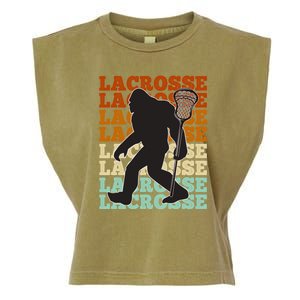 Funny Bigfoot Lacrosse Lax Sasquatch Lacrosse Team Player Garment-Dyed Women's Muscle Tee