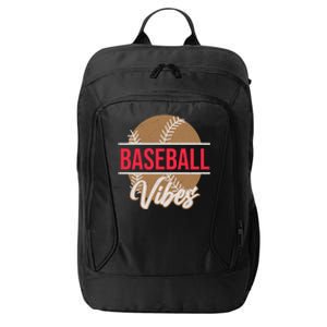 Fun Baseball Lover Novelty Graphic Art Baseball Vibes Gift City Backpack