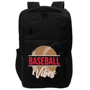 Fun Baseball Lover Novelty Graphic Art Baseball Vibes Gift Impact Tech Backpack