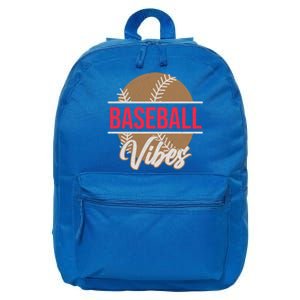 Fun Baseball Lover Novelty Graphic Art Baseball Vibes Gift 16 in Basic Backpack