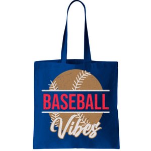 Fun Baseball Lover Novelty Graphic Art Baseball Vibes Gift Tote Bag