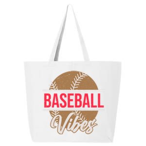 Fun Baseball Lover Novelty Graphic Art Baseball Vibes Gift 25L Jumbo Tote