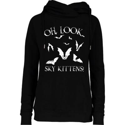 Funny Bat Lover Gift For Men Women Cool Sky Kittens Horror Womens Funnel Neck Pullover Hood