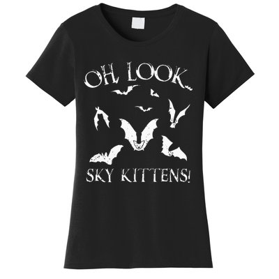 Funny Bat Lover Gift For Men Women Cool Sky Kittens Horror Women's T-Shirt