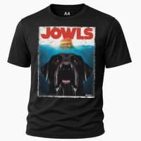 Funny Black Lab Jowls , Labrador Retriever Mom Top, Dad Cooling Performance Crew T-Shirt