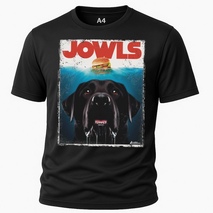 Funny Black Lab Jowls , Labrador Retriever Mom Top, Dad Cooling Performance Crew T-Shirt