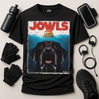 Funny Black Lab Jowls , Labrador Retriever Mom Top, Dad Cooling Performance Crew T-Shirt