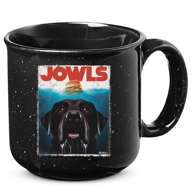 Funny Black Lab Jowls , Labrador Retriever Mom Top, Dad 15oz Campfire Ceramic Mug