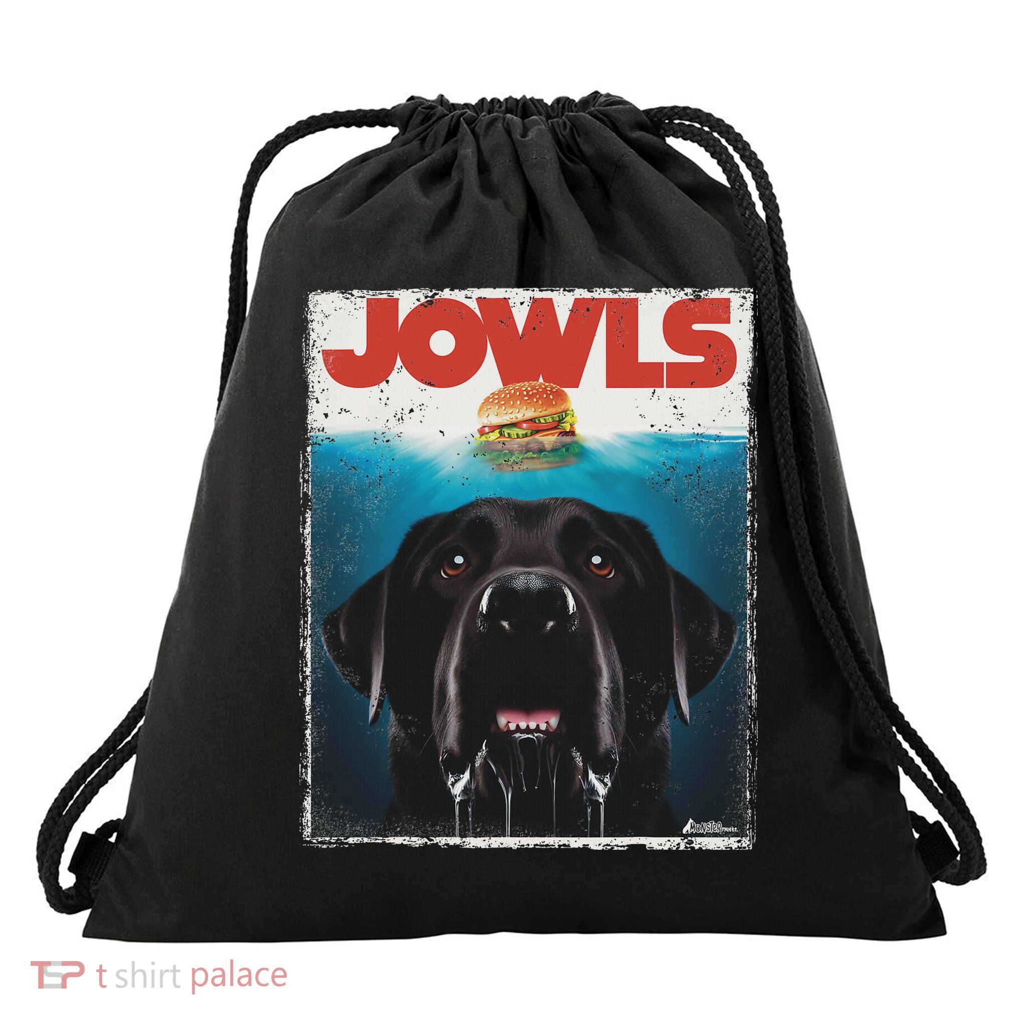 Funny Black Lab Jowls , Labrador Retriever Mom Top, Dad Drawstring Bag