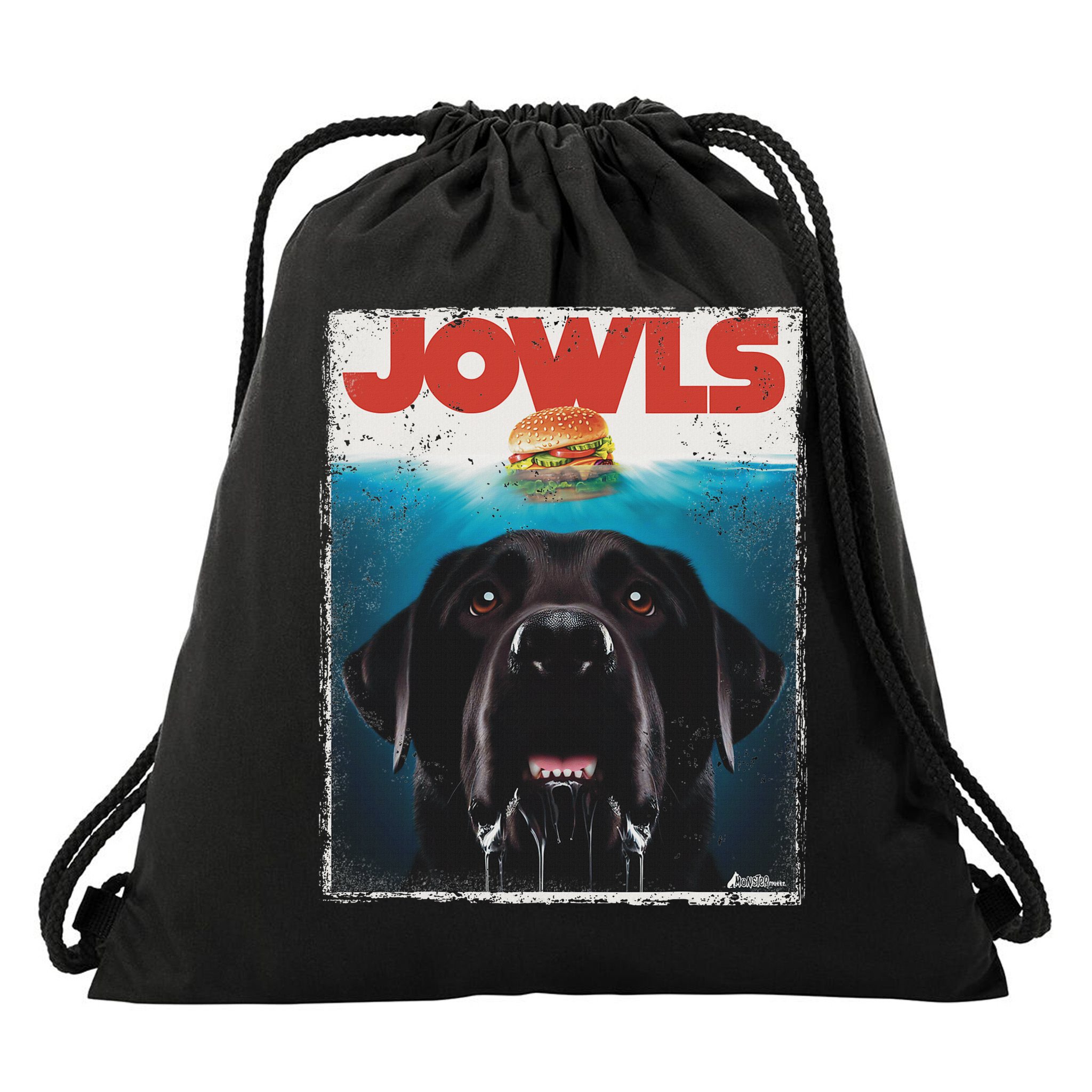 Funny Black Lab Jowls , Labrador Retriever Mom Top, Dad Drawstring Bag