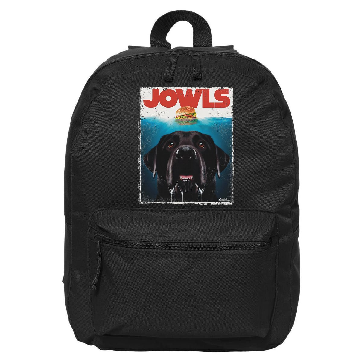 Funny Black Lab Jowls , Labrador Retriever Mom Top, Dad 16 in Basic Backpack
