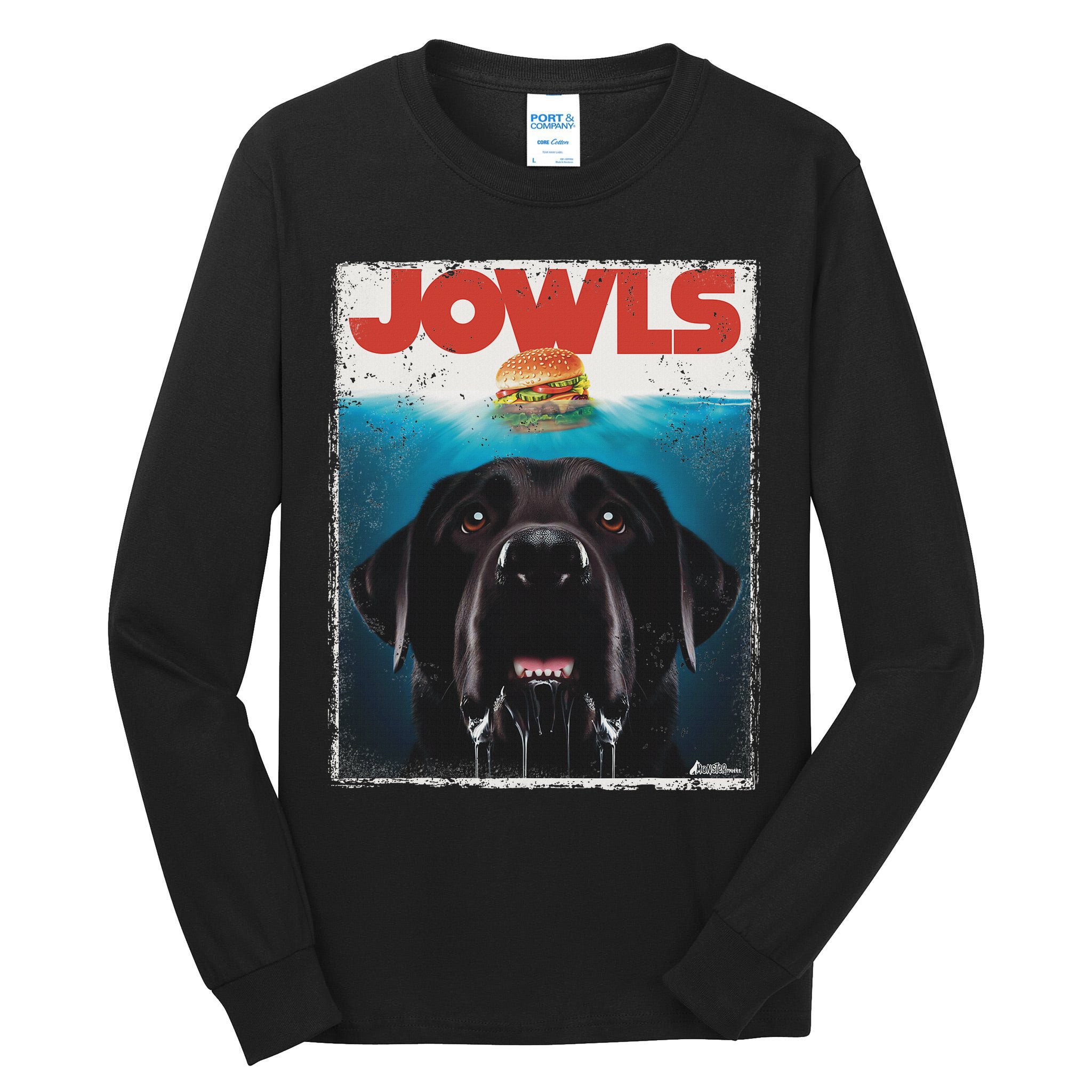 Funny Black Lab Jowls , Labrador Retriever Mom Top, Dad Tall Long Sleeve T-Shirt