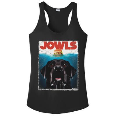 Funny Black Lab Jowls , Labrador Retriever Mom Top, Dad Ladies PosiCharge Competitor Racerback Tank