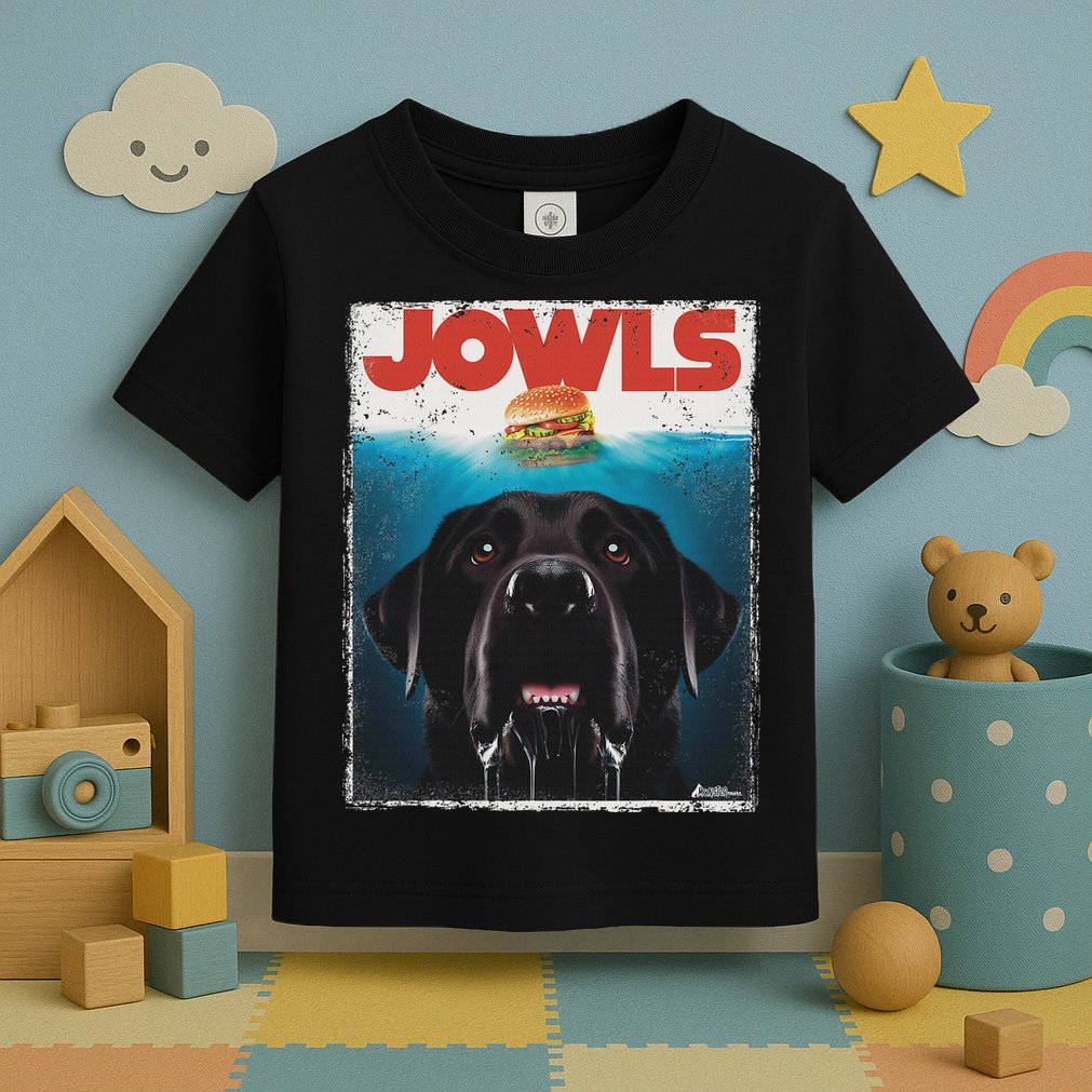 Funny Black Lab Jowls , Labrador Retriever Mom Top, Dad Toddler T-Shirt