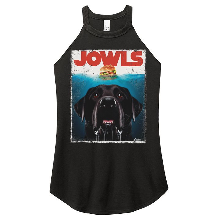 Funny Black Lab Jowls , Labrador Retriever Mom Top, Dad Women's Perfect Tri Rocker Tank