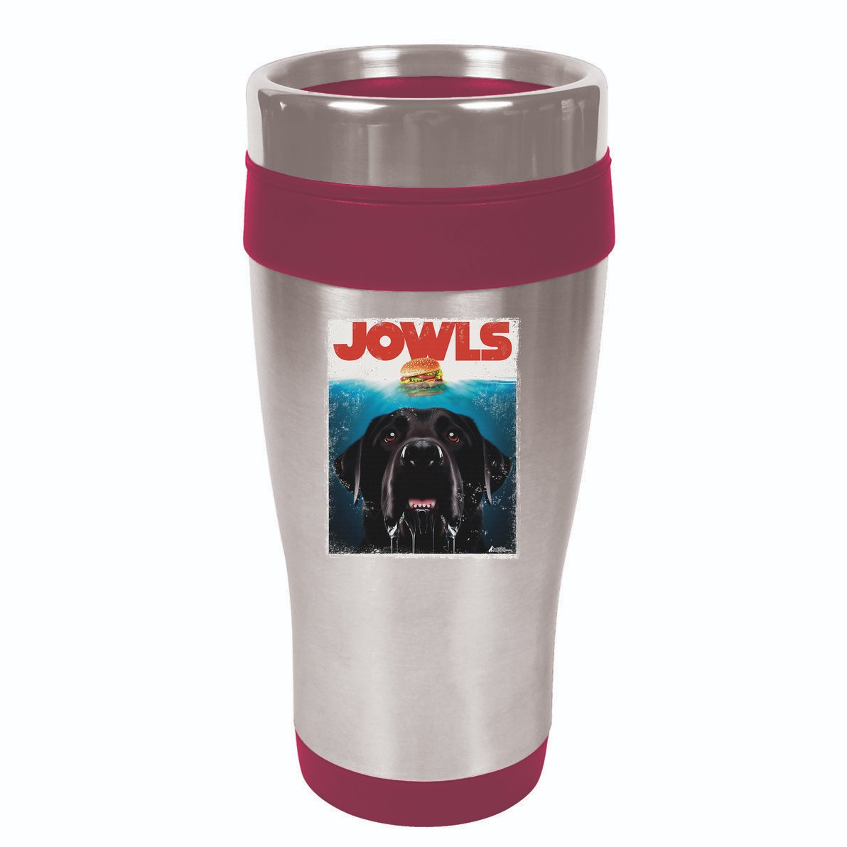 Funny Black Lab Jowls , Labrador Retriever Mom Top, Dad 16oz Travel Tumbler