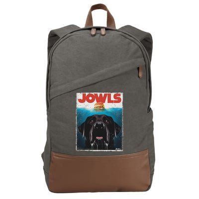 Funny Black Lab Jowls , Labrador Retriever Mom Top, Dad Cotton Canvas Backpack