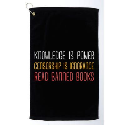 Funny Book Lover Gift Knowledge Is Power Censorship Is Ignorance Read Banned Boo Golf Towel