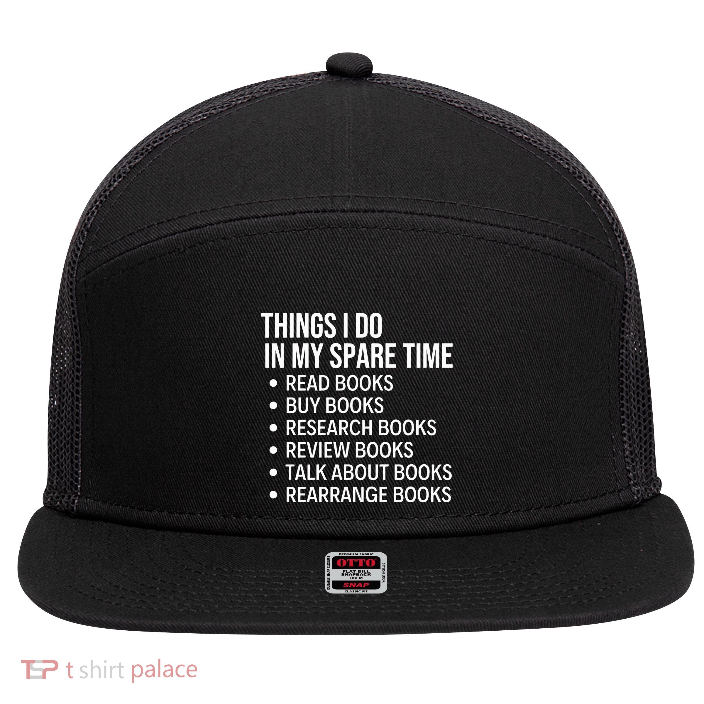 Funny Book Lover Bookish Reading Librarian 7 Panel Mesh Trucker Snapback Hat