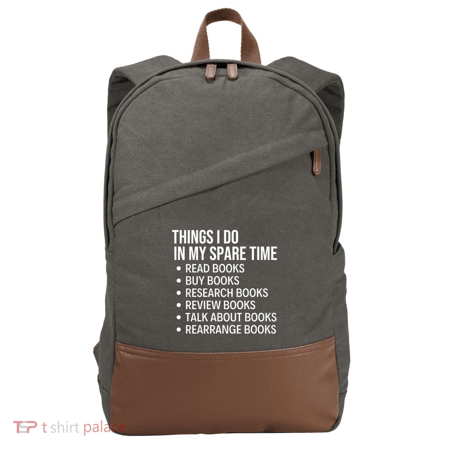 Funny Book Lover Bookish Reading Librarian Cotton Canvas Backpack