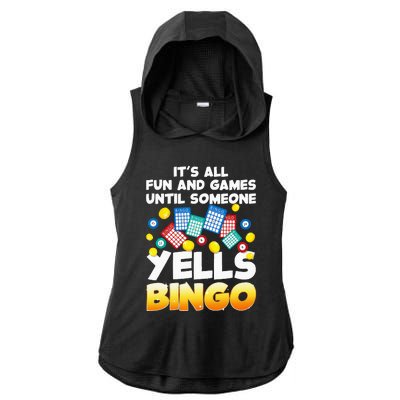 Funny Bingo Lover Design For Women Bingo Gambling Player Ladies PosiCharge Tri-Blend Wicking Draft Hoodie Tank