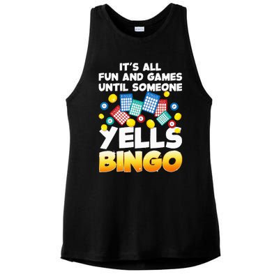 Funny Bingo Lover Design For Women Bingo Gambling Player Ladies PosiCharge Tri-Blend Wicking Tank