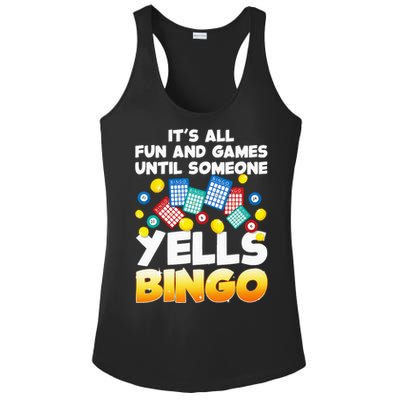 Funny Bingo Lover Design For Women Bingo Gambling Player Ladies PosiCharge Competitor Racerback Tank