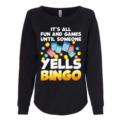 Funny Bingo Lover Design For Women Bingo Gambling Player Womens California Wash Sweatshirt