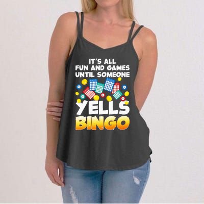 Funny Bingo Lover Design For Women Bingo Gambling Player Women's Strappy Tank