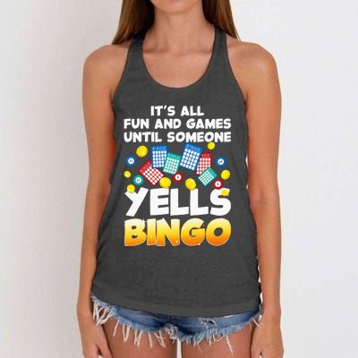 Funny Bingo Lover Design For Women Bingo Gambling Player Women's Knotted Racerback Tank