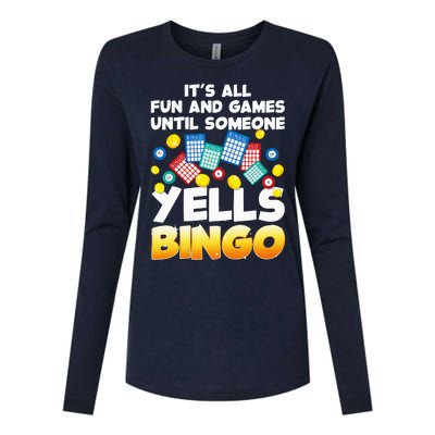 Funny Bingo Lover Design For Women Bingo Gambling Player Womens Cotton Relaxed Long Sleeve T-Shirt