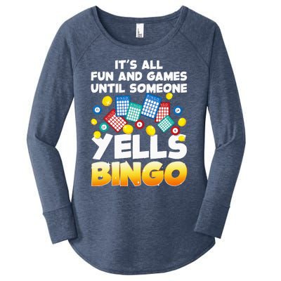 Funny Bingo Lover Design For Women Bingo Gambling Player Women's Perfect Tri Tunic Long Sleeve Shirt