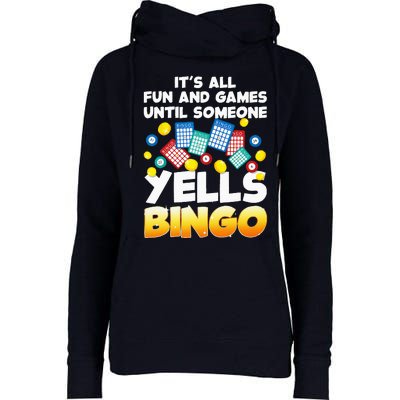 Funny Bingo Lover Design For Women Bingo Gambling Player Womens Funnel Neck Pullover Hood