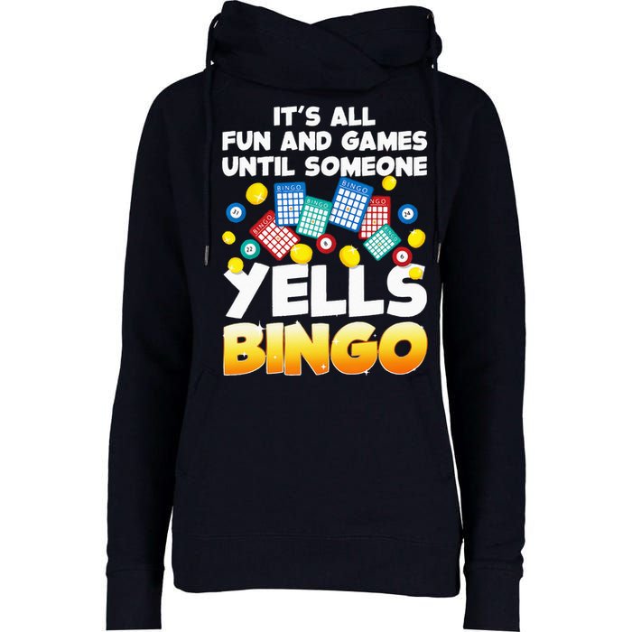 Funny Bingo Lover Design For Women Bingo Gambling Player Womens Funnel Neck Pullover Hood