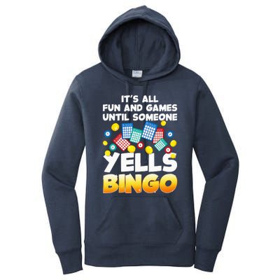 Funny Bingo Lover Design For Women Bingo Gambling Player Women's Pullover Hoodie