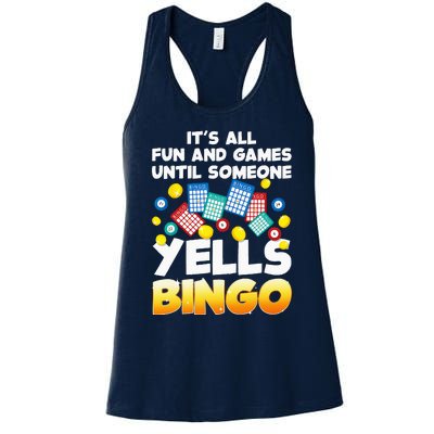 Funny Bingo Lover Design For Women Bingo Gambling Player Women's Racerback Tank