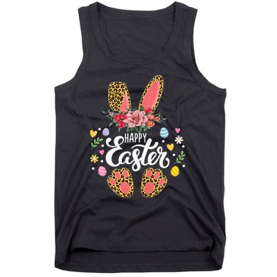 funyn Bunny Leopard Easter Egg Hunt Squad Tank Top