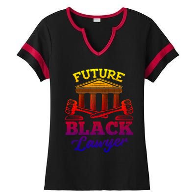 Future Black Lawyer Funny Attorney Law School Graphic Funny Gift Ladies Halftime Notch Neck Tee