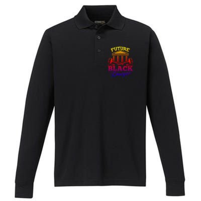 Future Black Lawyer Funny Attorney Law School Graphic Funny Gift Performance Long Sleeve Polo