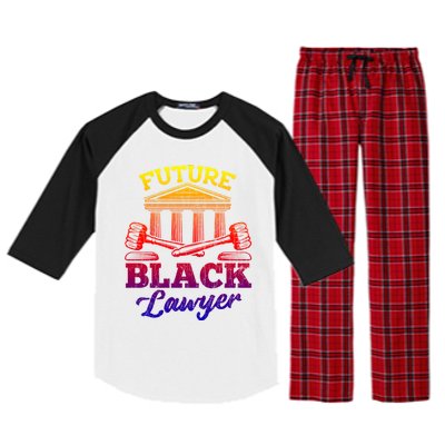 Future Black Lawyer Funny Attorney Law School Graphic Funny Gift Raglan Sleeve Pajama Set