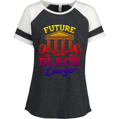 Future Black Lawyer Funny Attorney Law School Graphic Funny Gift Enza Ladies Jersey Colorblock Tee