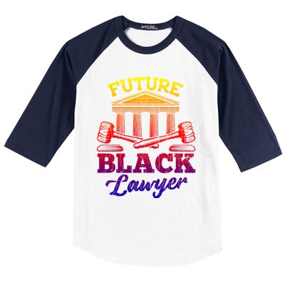 Future Black Lawyer Funny Attorney Law School Graphic Funny Gift Baseball Sleeve Shirt