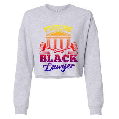 Future Black Lawyer Funny Attorney Law School Graphic Funny Gift Cropped Pullover Crew